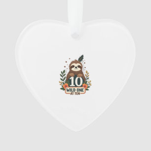 10. Geburtstag Faultier Vintage Wild One-Shirt Ornament
