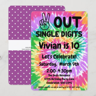 10. Geburtstag Friedensende Single-Ziffern Einladung