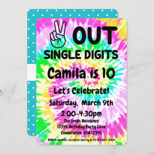 10. Geburtstag Friedensende Single-Ziffern Einladung