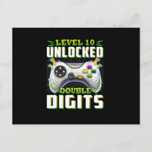 10. Geburtstag für Jungen Double Digits Videospiel Postkarte