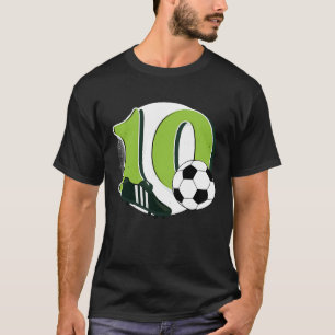 10. Geburtstag Fußball Big Number 10 Year Old Boy T-Shirt