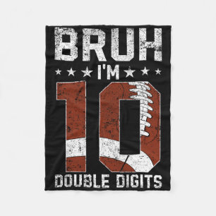10. Geburtstag Fußball Bruh I'm Double Digits 10 Y Fleecedecke