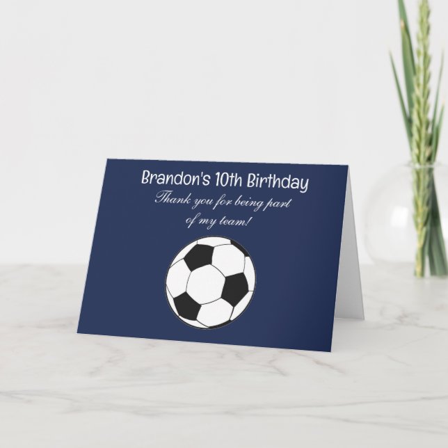 10. Geburtstag Fußball Sportboys Kinder Dankeskarte (Vorderseite)