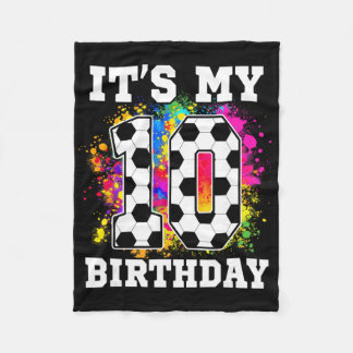 10. Geburtstag Fußball Thema Es ist mein 10. Gebur Fleecedecke