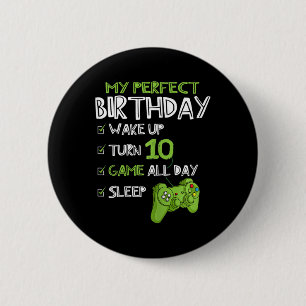 10. Geburtstag Gaming 10 Jahre alt Perfect Gamer G Button