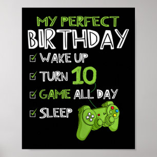 10. Geburtstag Gaming 10 Jahre alt Perfect Gamer G Poster