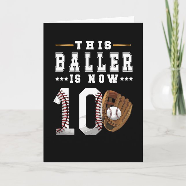 10. Geburtstag Geschenk Baseball Spieler 10 Jahre  Karte (Vorderseite)