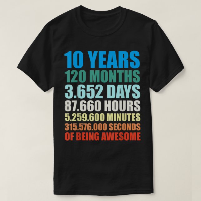 10. Geburtstag Geschenkboy 10 Jahre Phantastisch T-Shirt (Design vorne)