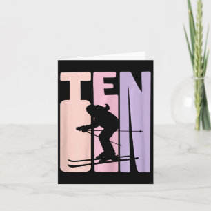 10. Geburtstag Girl Retro Ski Lover Skier 10 Jahre Karte