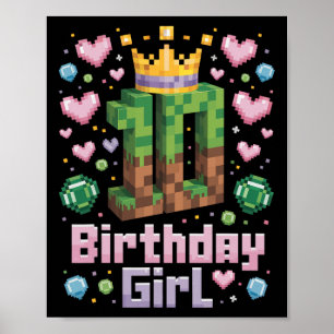 10. Geburtstag Girl Shirt Gaming Pixel Party 10 Ja Poster