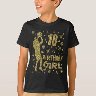 10. Geburtstag Girls Basketball Fans Spieler Alter T-Shirt