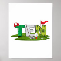 10. Geburtstag Golf Thema 10 Jahre alte Kinder Spo