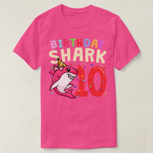 10 Geburtstag Hai T-Shirt (Design vorne)