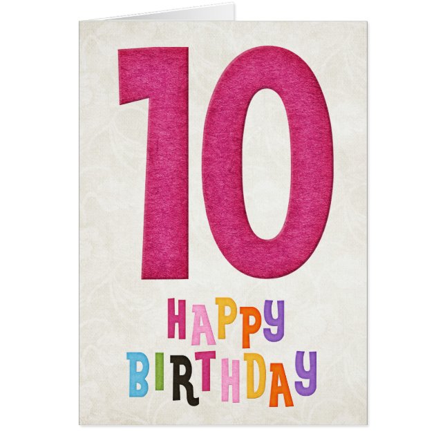 10. Geburtstag Happy Birthday Card Design 4 (Vorne)