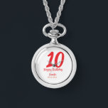 10. Geburtstag Hinzufügen Name Datum Jahr rote Vor Armbanduhr<br><div class="desc">bearbeitbares Design</div>