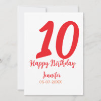 10. Geburtstag Hinzufügen Name Datum Jahr rote Vor