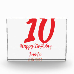 10. Geburtstag Hinzufügen Name Datum Jahr rote Vor Fotoblock