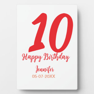10. Geburtstag Hinzufügen Name Datum Jahr rote Vor Fotoplatte