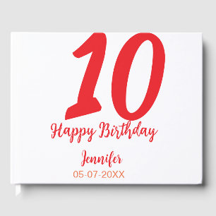 10. Geburtstag Hinzufügen Name Datum Jahr rote Vor Gästebuch