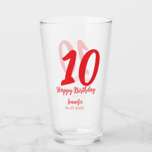 10. Geburtstag Hinzufügen Name Datum Jahr rote Vor Glas