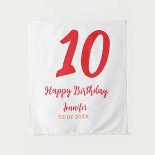 10. Geburtstag Hinzufügen Name Datum Jahr rote Vor Wandteppich