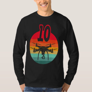 10. Geburtstag I Retro Remote Kontrolle Drohnen mi T-Shirt
