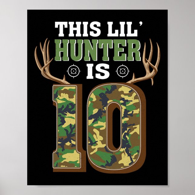 10. Geburtstag Jagd Hirsch 10 Jahre alter Jäger Poster (Vorne)