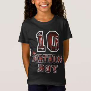 10. Geburtstag Junge 10 Jahre alter Fußball über i T-Shirt