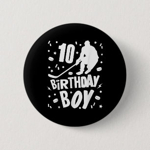 10. Geburtstag Junge Eishockey Kinder 10 Jahre alt Button