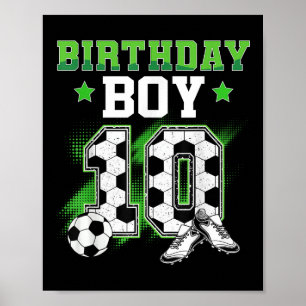 10. Geburtstag Junge Fußball 10 Jahre alt Sport 10 Poster
