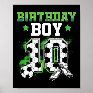 10. Geburtstag Junge Fußball 10 Jahre Sport 10 Jah Poster