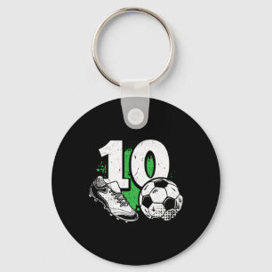 10. Geburtstag Junge Fußballspieler Fußball 10 Jah Schlüsselanhänger
