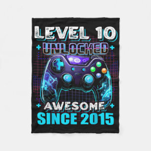 10. Geburtstag Junge Level 10 Gamer 10 Jahre Video Fleecedecke