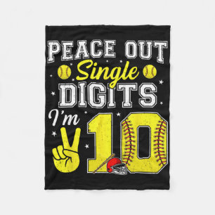 10. Geburtstag Junge Softll Peace Out Einstellige Fleecedecke