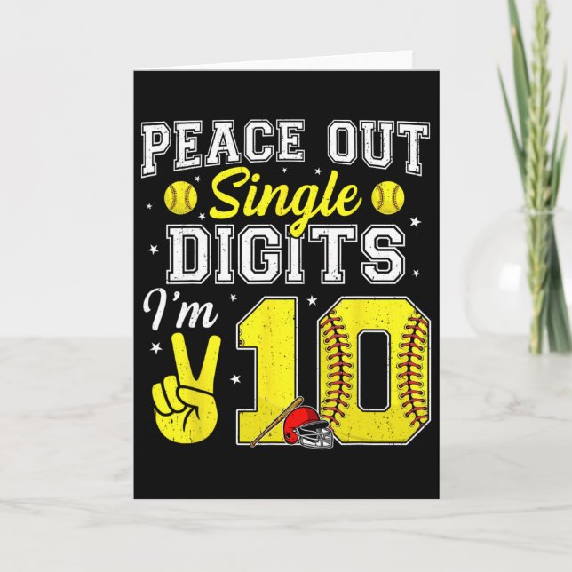 10. Geburtstag Junge Softll Peace Out Einstellige  Karte (Vorderseite)