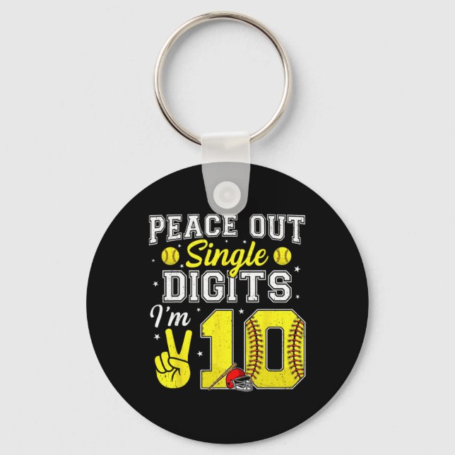 10. Geburtstag Junge Softll Peace Out Einstellige  Schlüsselanhänger (Vorderseite)