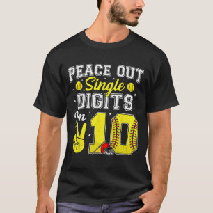 10. Geburtstag Junge Softll Peace Out Einstellige T-Shirt