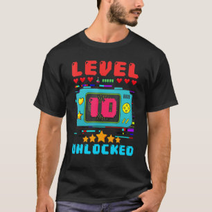 10. Geburtstag Junge Stufe 10 Entsperrte Video Gam T-Shirt