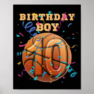 10. Geburtstag Junge Zehn 10 Jahre alt Sketll Spie Poster