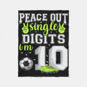 10. Geburtstag Jungen Fußball Peace Out Single Dig Fleecedecke