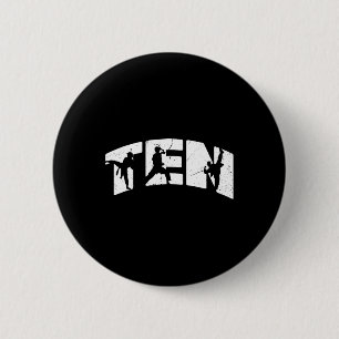 10. Geburtstag Karate Fighter 10 Jahre alter Girls Button
