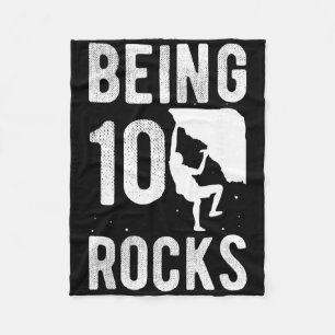 10. Geburtstag Kletterer 10 Jahre altes Boulder-Ge Fleecedecke