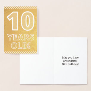 10. Geburtstag: kühl "10 JAHRE ALT!" Gold Foil Car Folienkarte