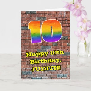 10. Geburtstag: Lustige Graffiti-inspirierte Regen Karte