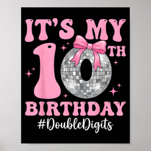 10. Geburtstag Mädchen doppelte Ziffern Bogen Disc Poster