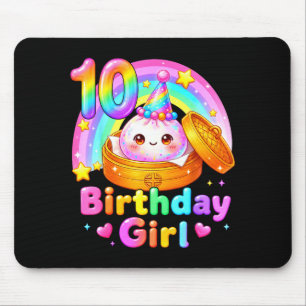 10. Geburtstag Mädchen Dumpling Kawaii Pastell Ani Mousepad