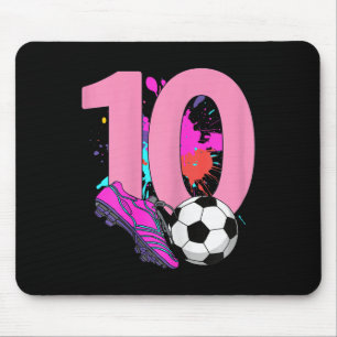 10. Geburtstag Mädchen Fußballspielerin Fussball 1 Mousepad