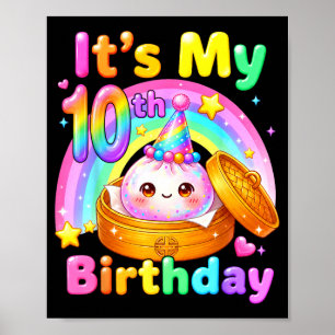 10. Geburtstag Mädchen Kawaii Dumpling Anime Party Poster