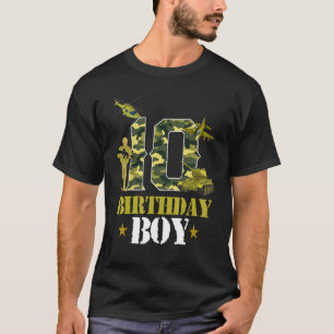 10. Geburtstag Militärische Camouflage Jungen vor  T-Shirt