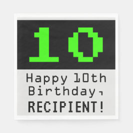 10. Geburtstag - Nerdy / Geeky Style "10" & Name Serviette